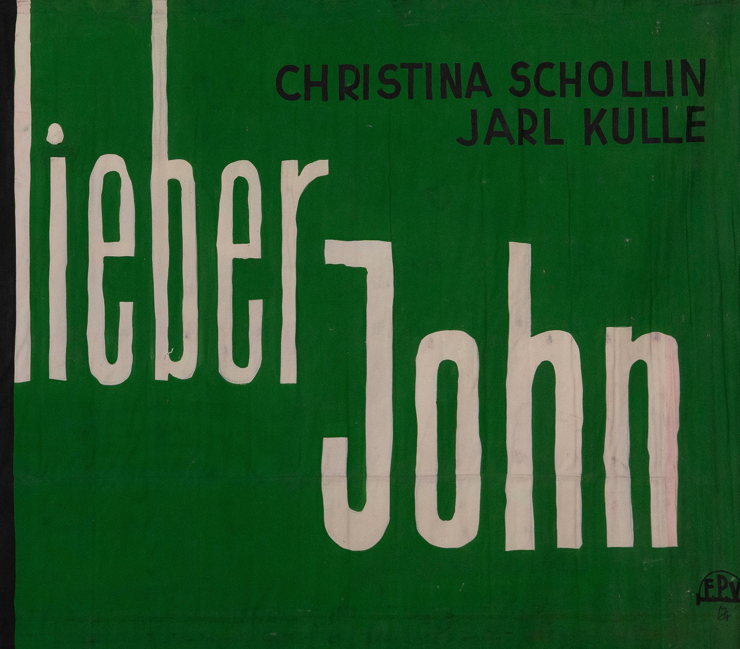 1960s German Hand Painted Cinema Banner - Lieber John