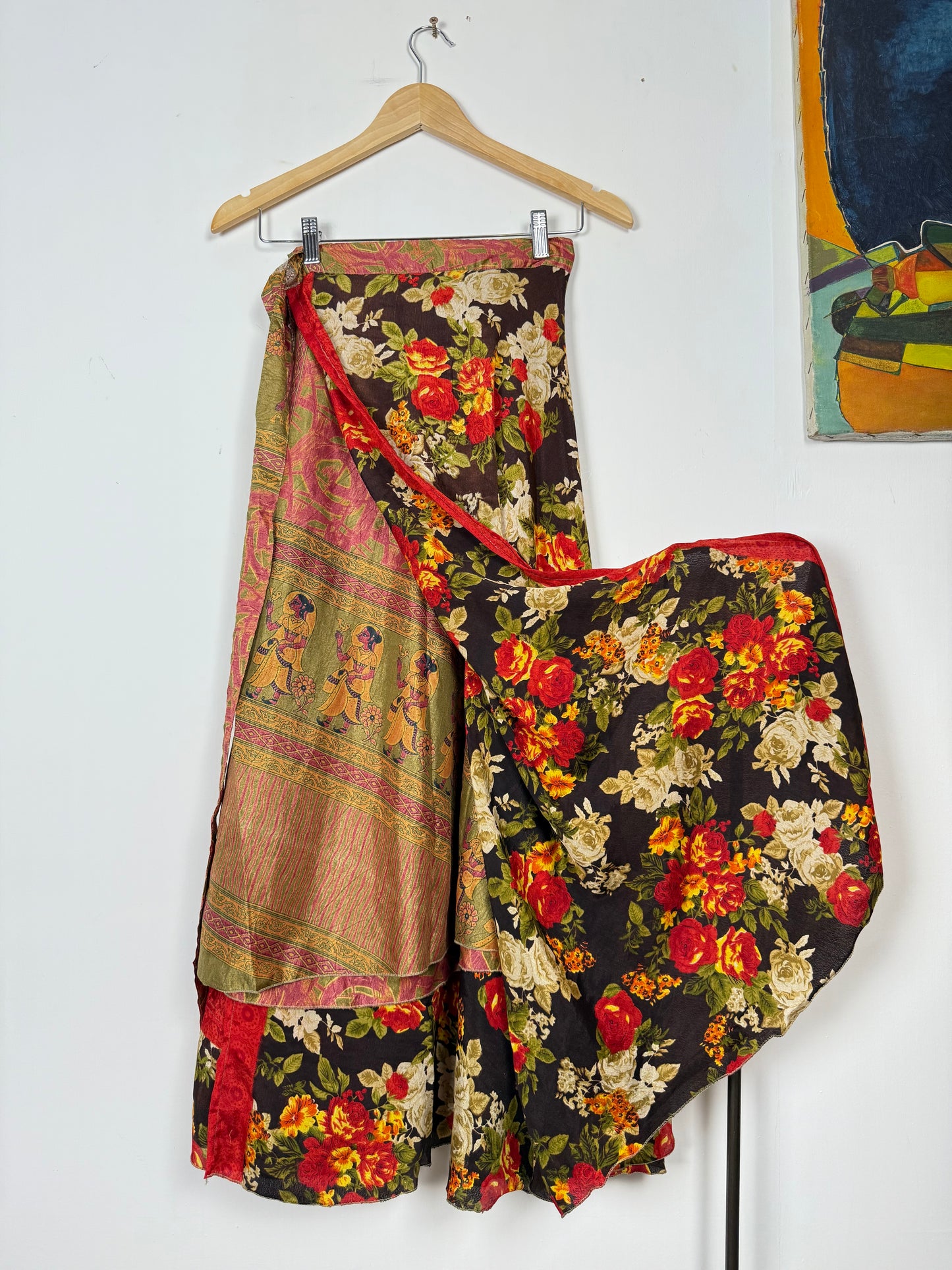 Vintage Saree Silk Wrap Skirt