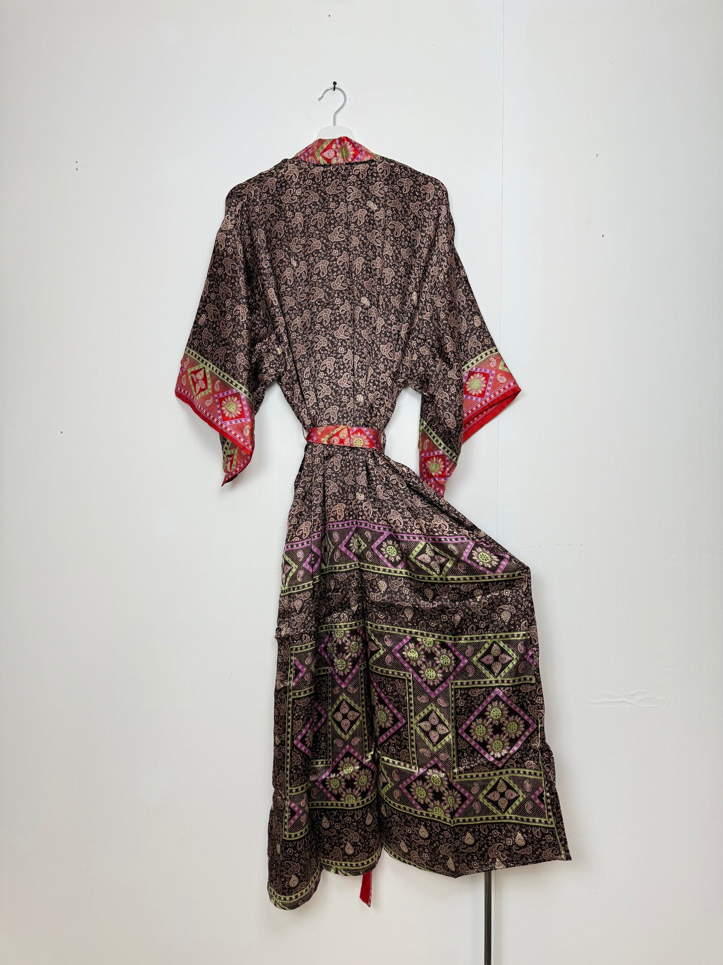 Vintage Saree Silk Kimono / Duster - Long