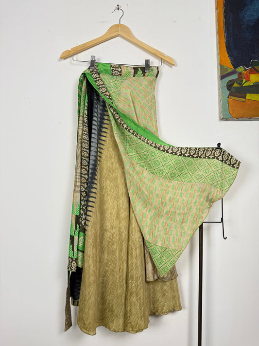 Vintage Saree Silk Wrap Skirt
