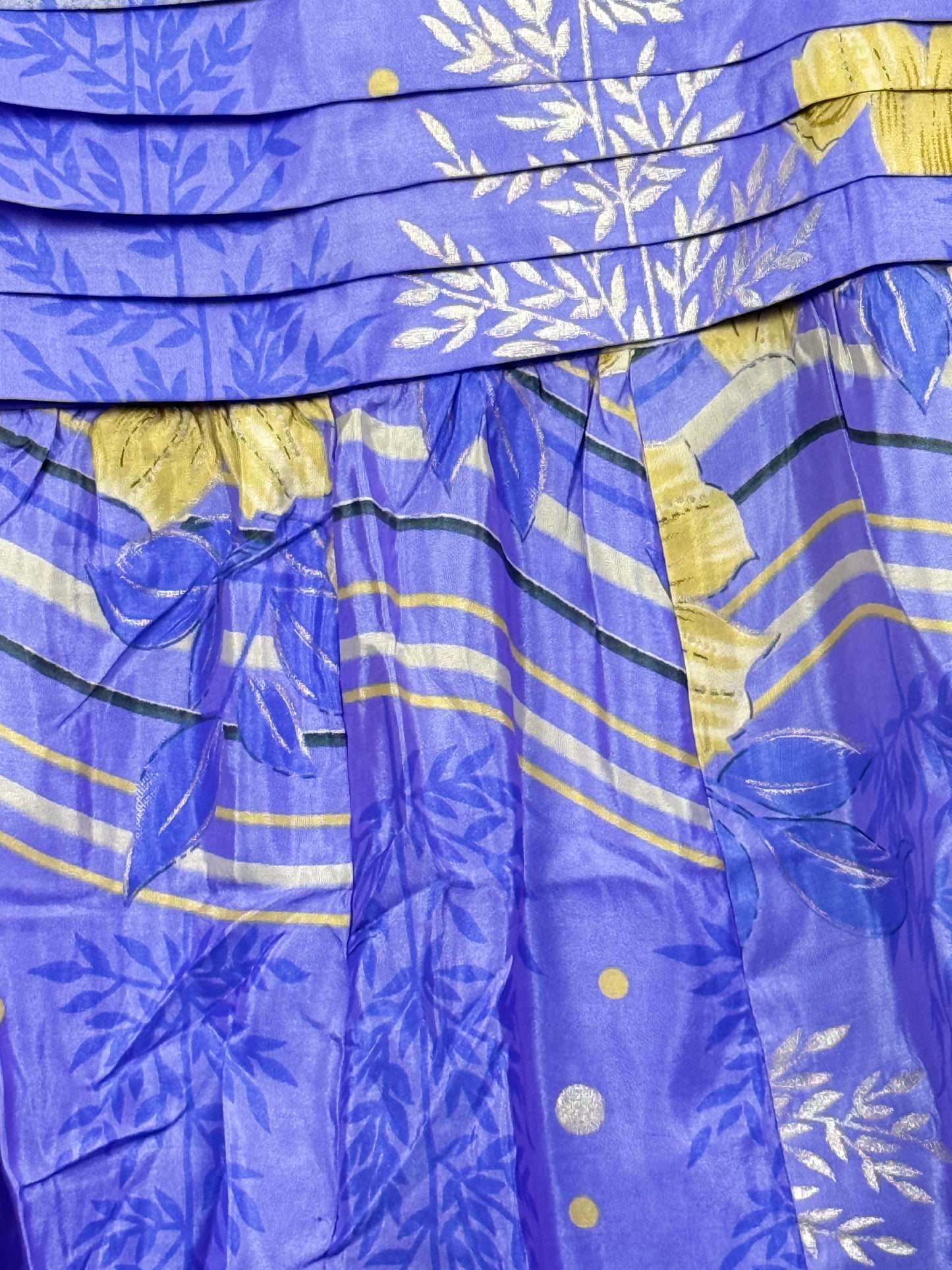 Vintage Saree Silk Pleated Skirt