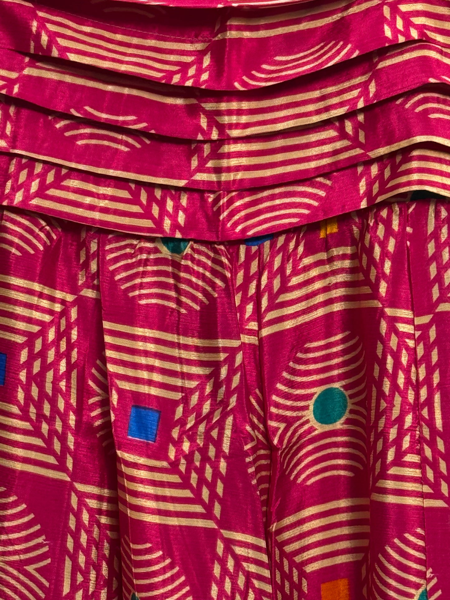 Vintage Saree Silk Pleated Skirt