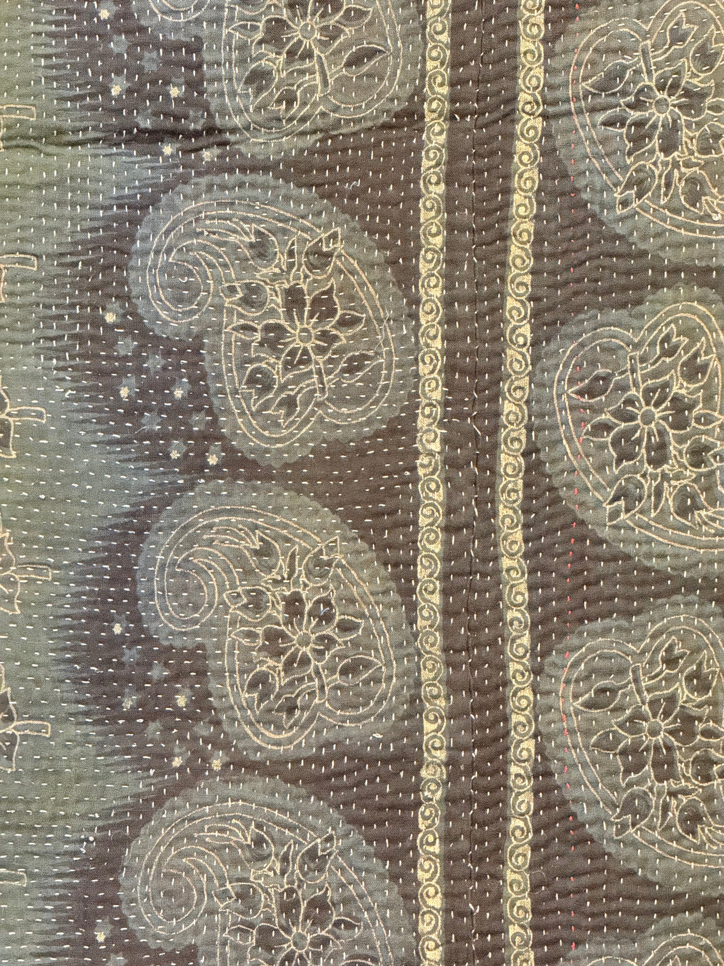 A Finestitch Indigo Kantha Quilt with Indigo over-print.