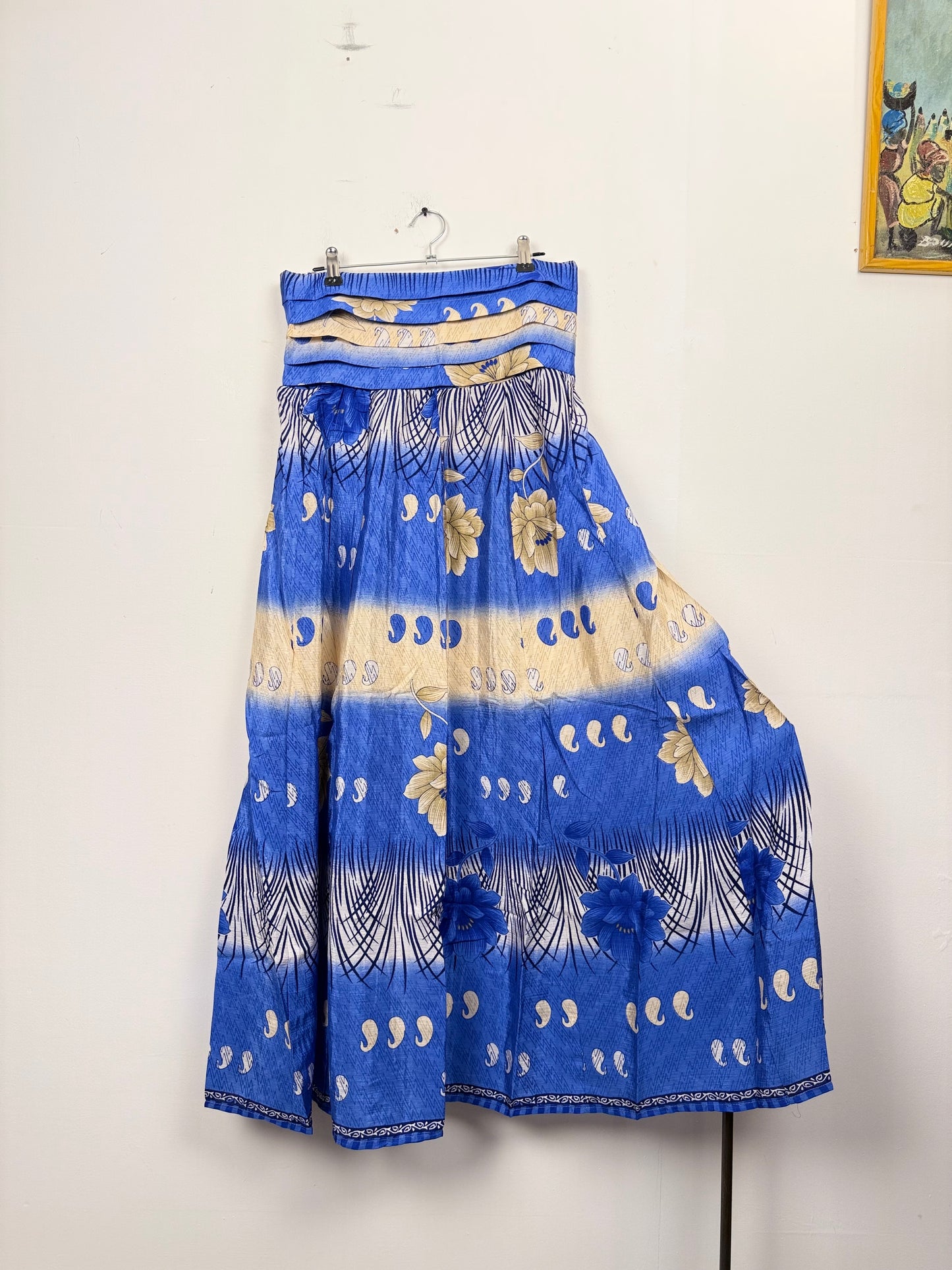 Vintage Saree Silk Pleated Skirt