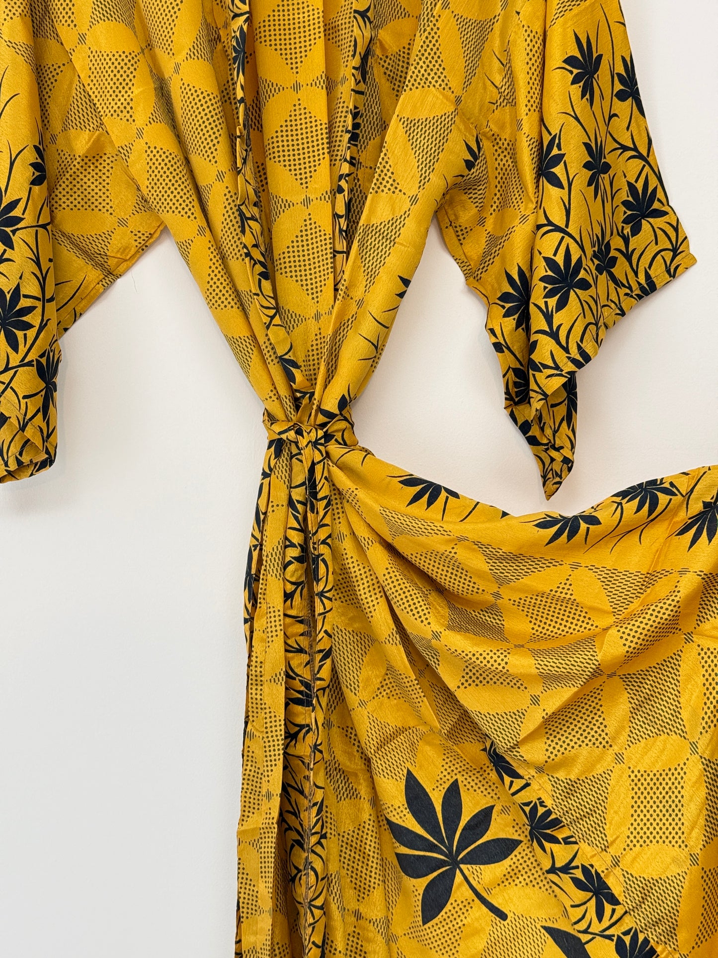 Vintage Saree Silk Kimono / Duster - Long
