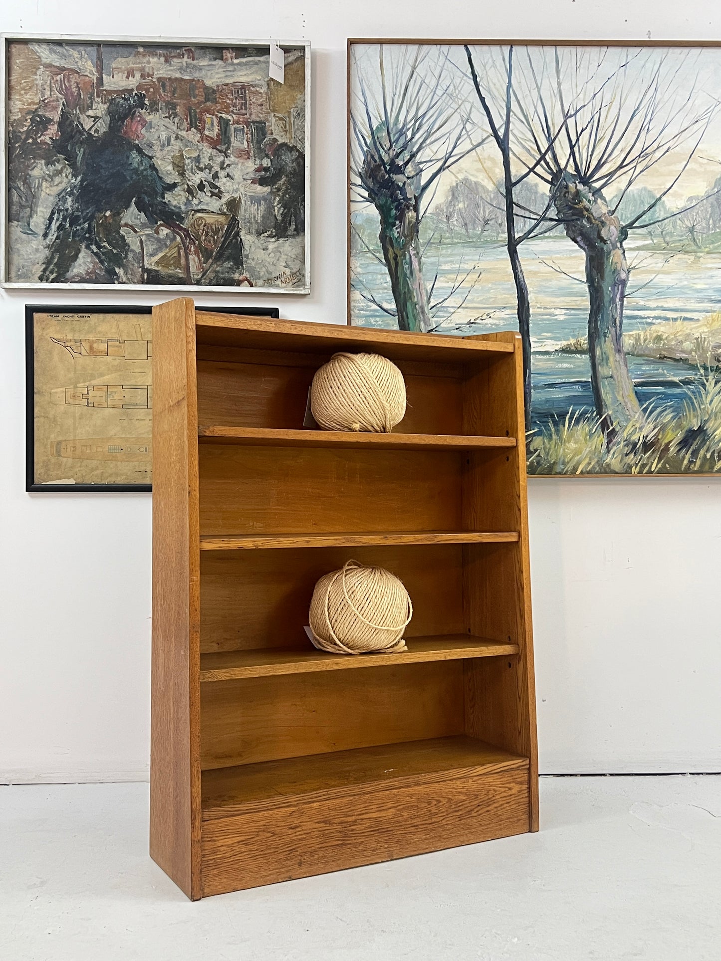 A 1950's Oak Open Bookcase