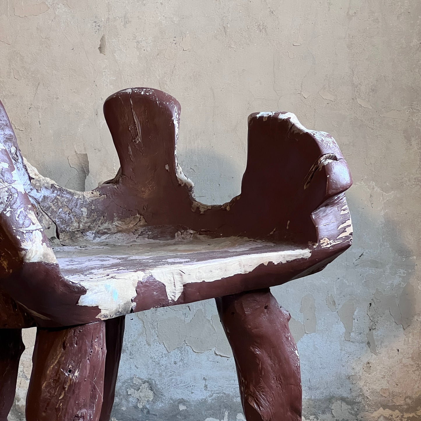 Painted Teak Root Stump Armchair
