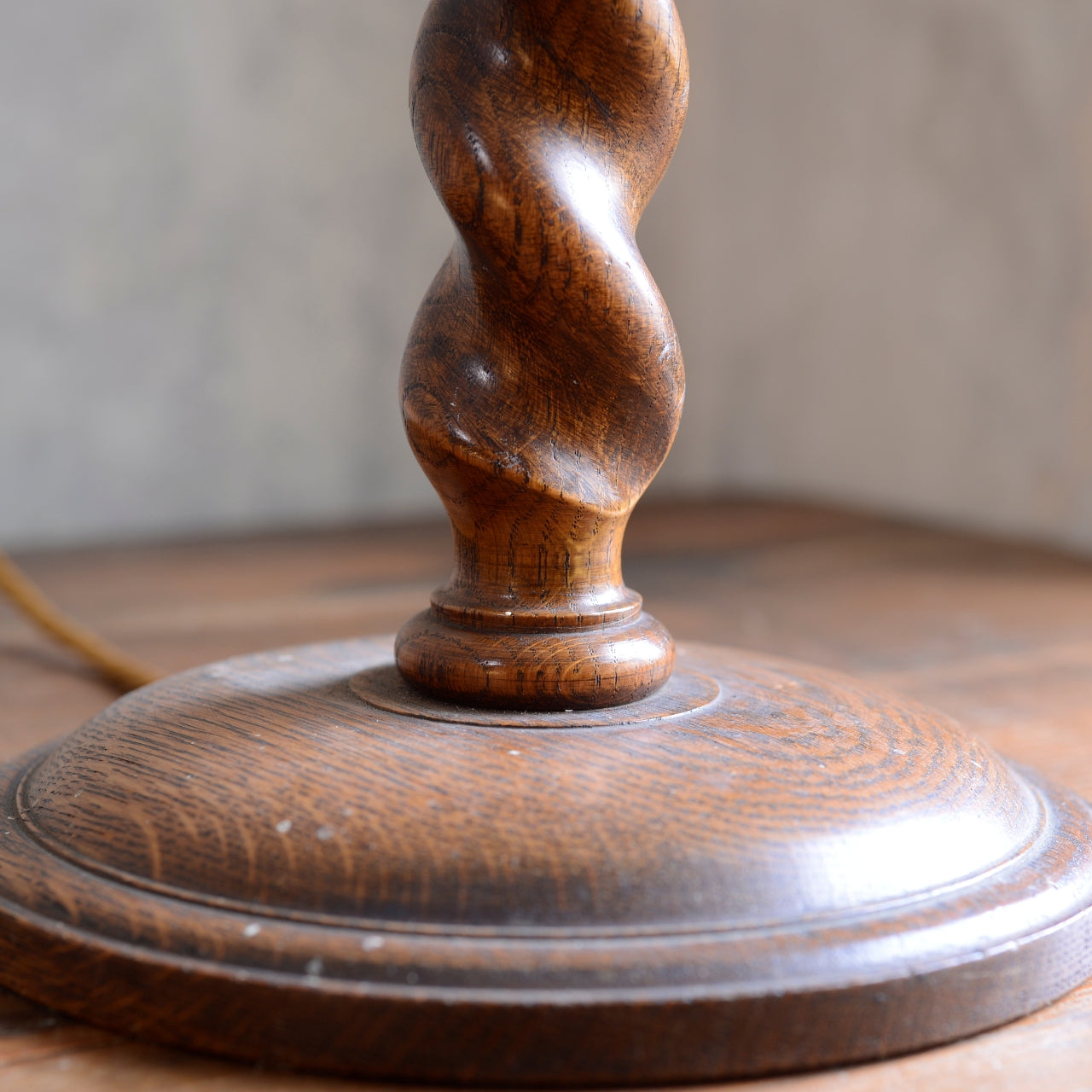 Tall Oak Barley Twist Table Lamp