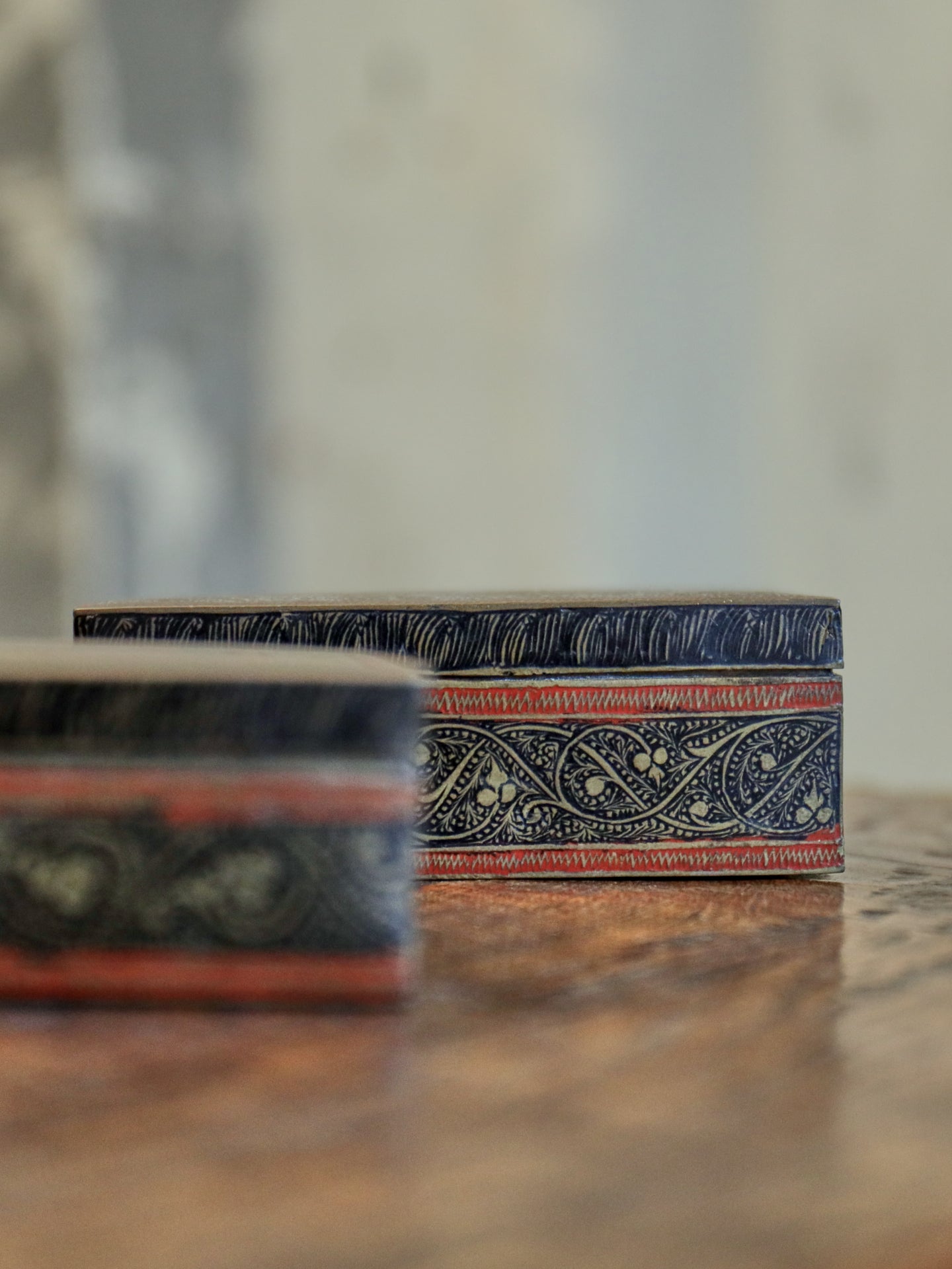 A Pair of Kashmir Brass Trinket Boxes