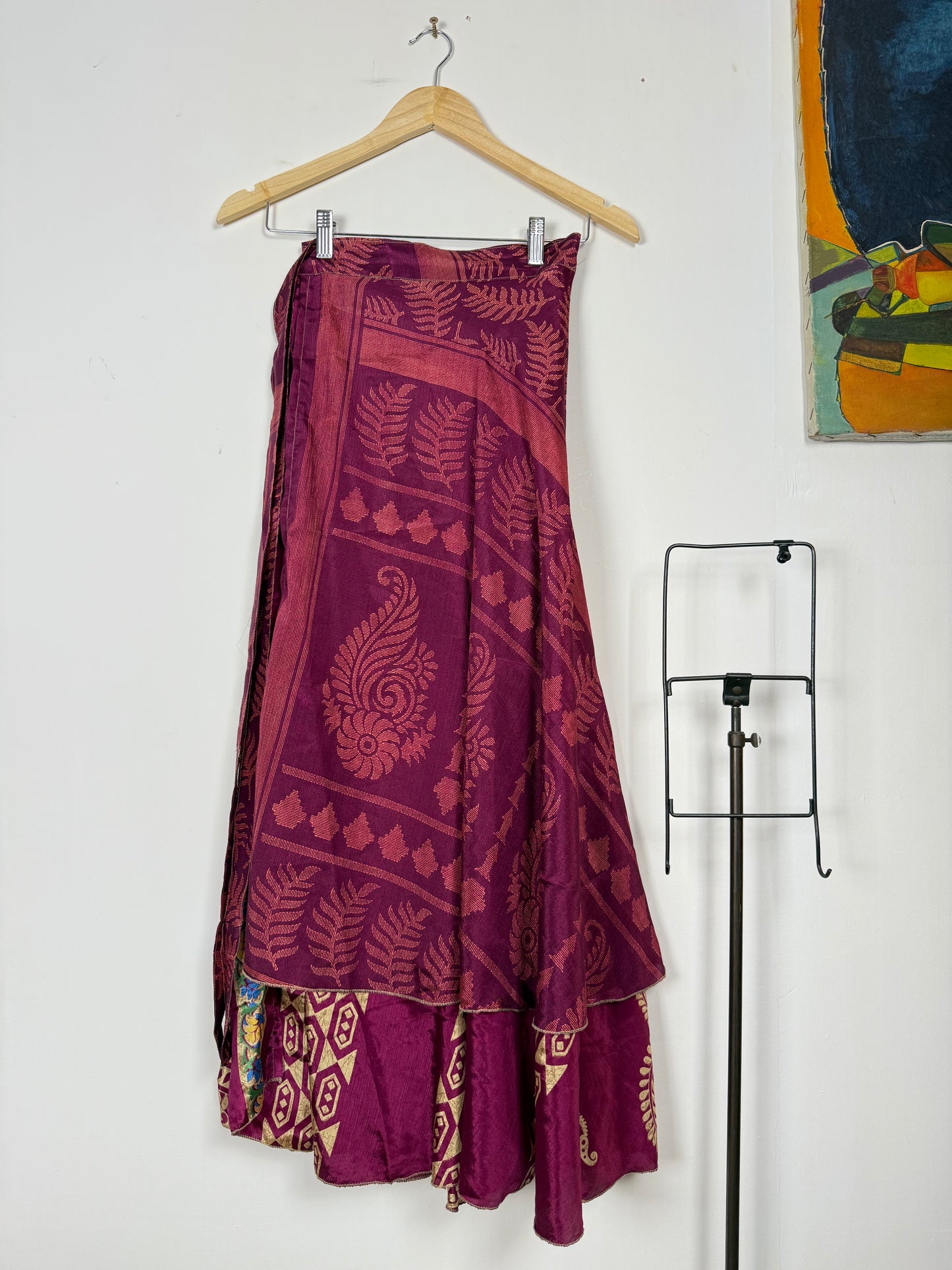 Vintage Saree Silk Wrap Skirt