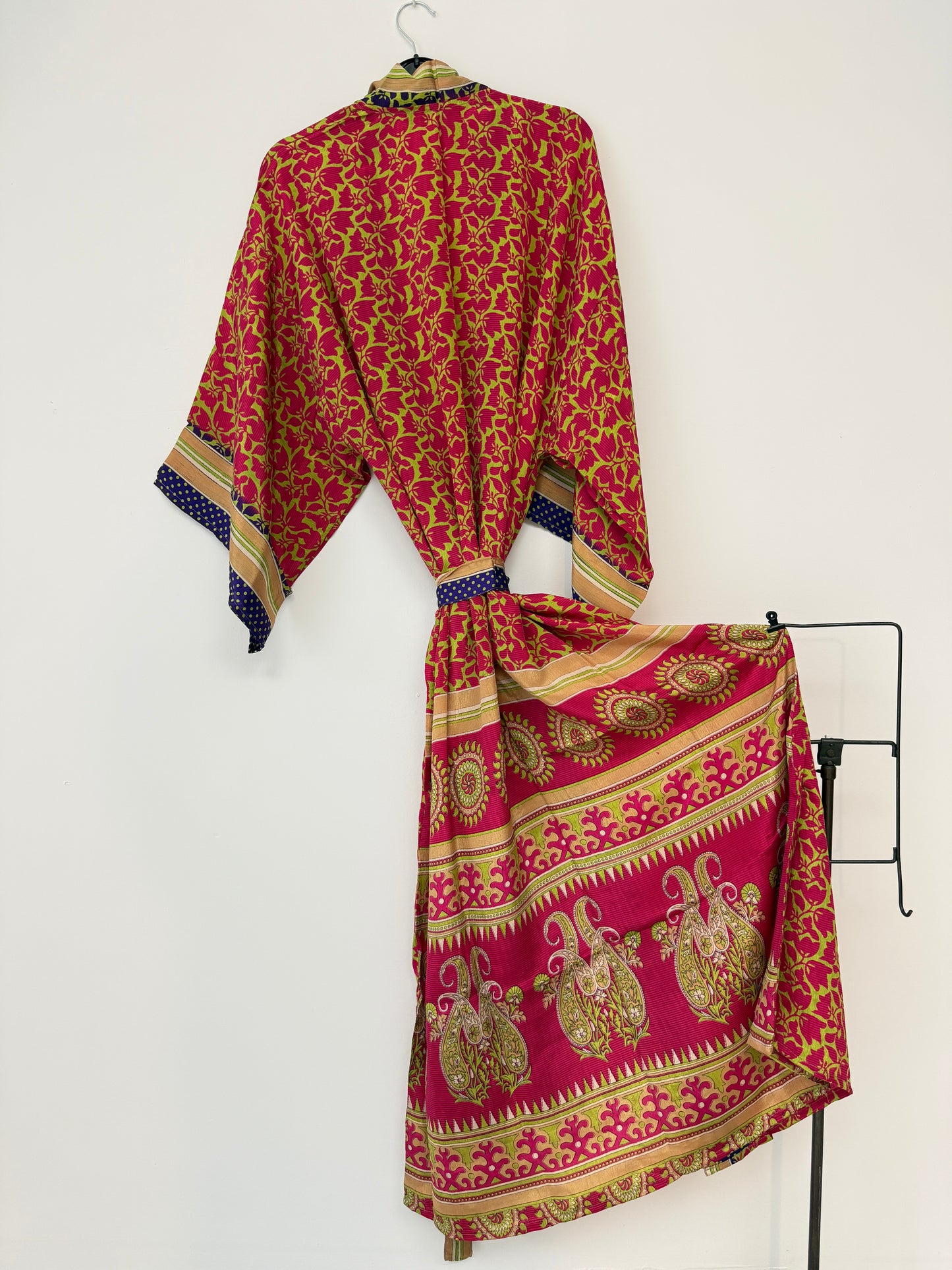 Vintage Saree Silk Kimono / Duster - Long