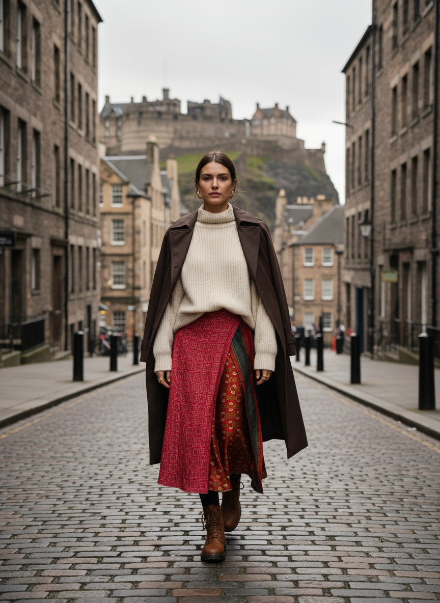 Vintage Saree Silk Wrap Skirt