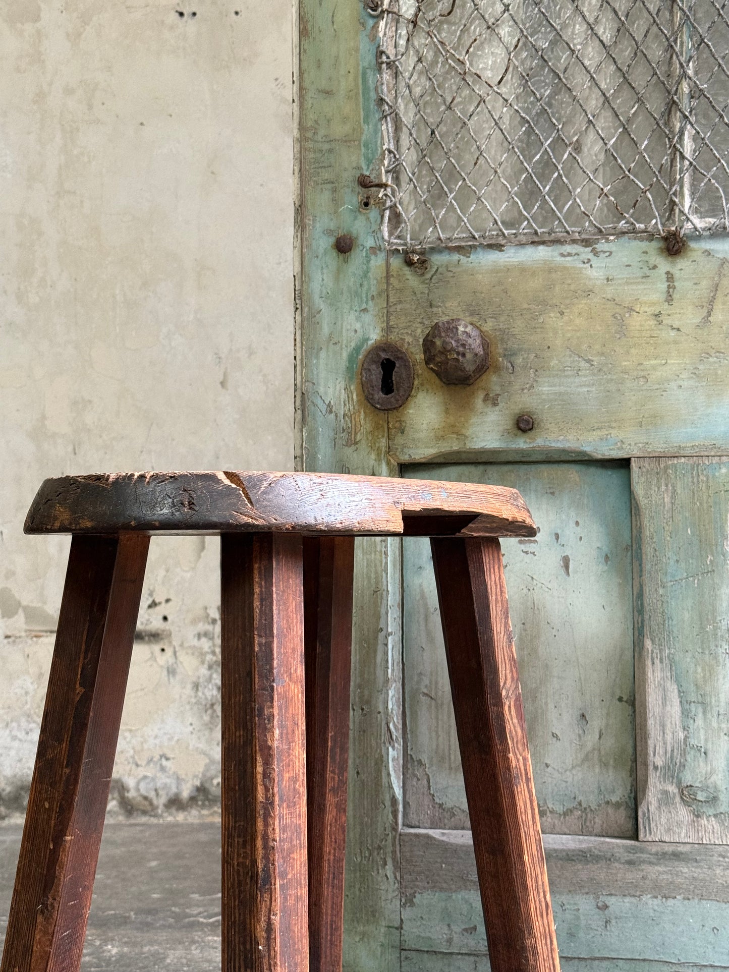 Scottish 19thC Pitch Pine Stool