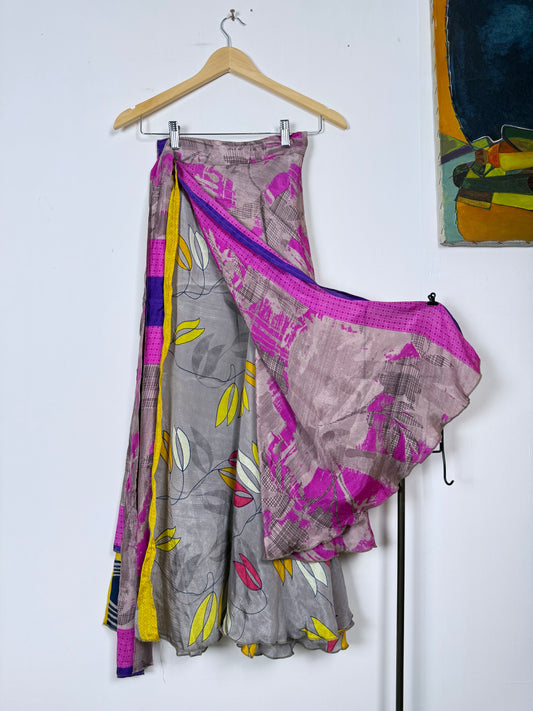 Vintage Saree Silk Wrap Skirt