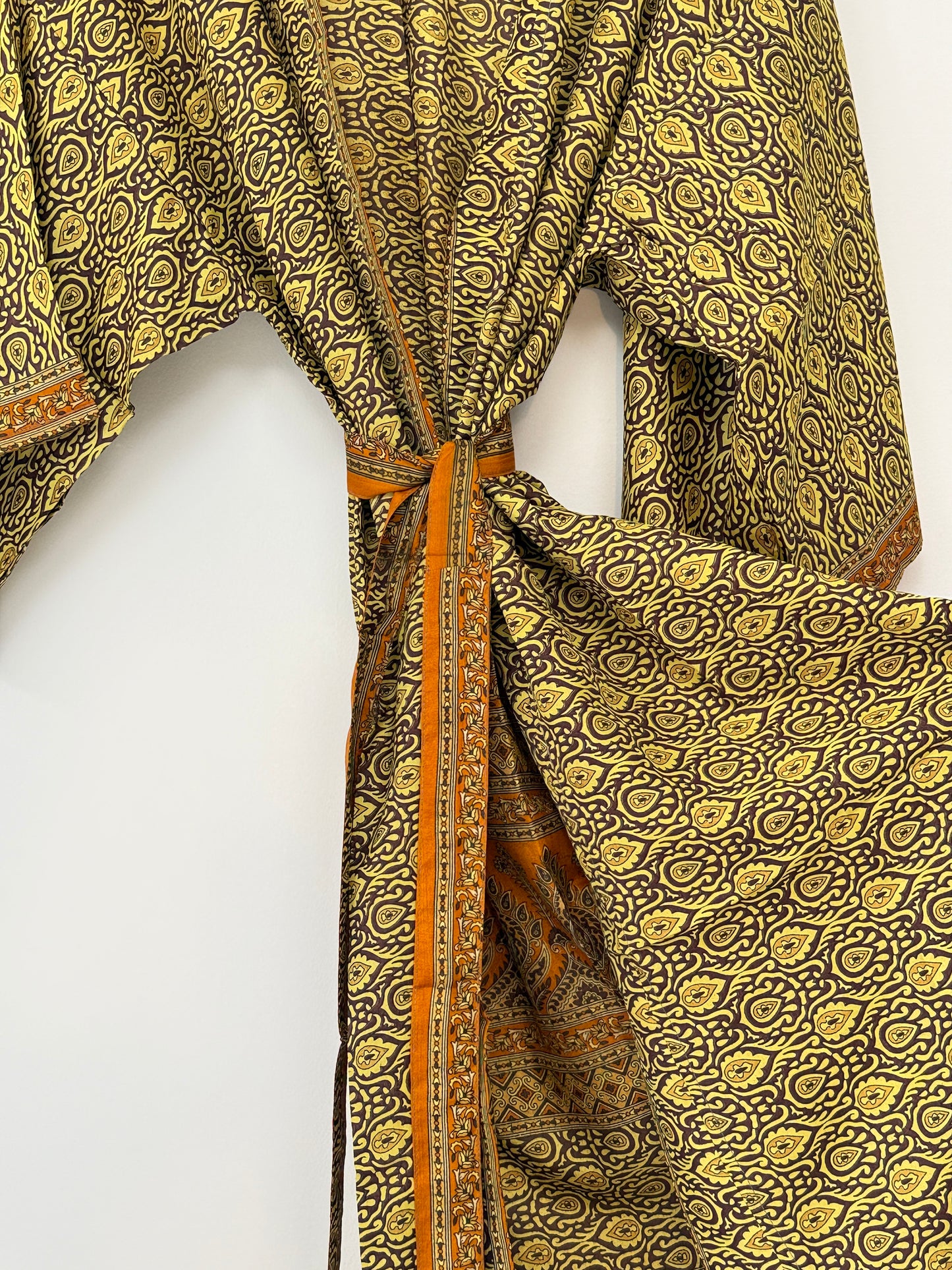 Vintage Saree Silk Kimono / Duster - Long
