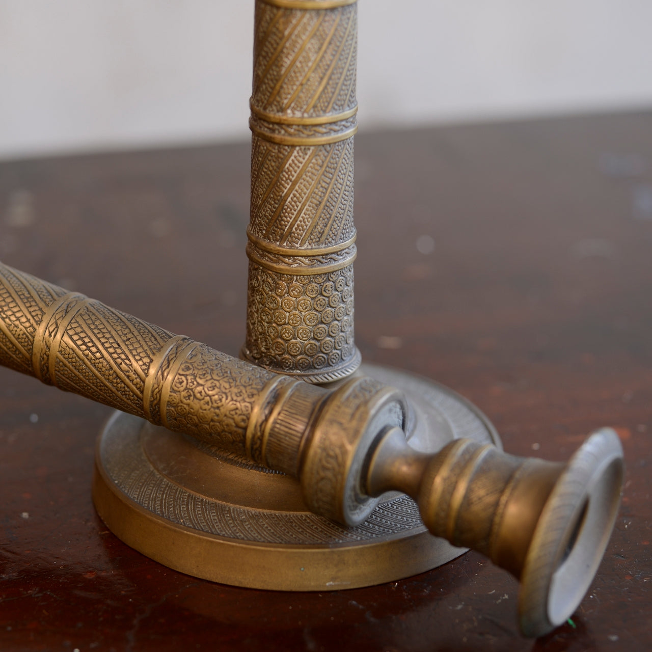 Pair French 19thC Bronze Candlesticks