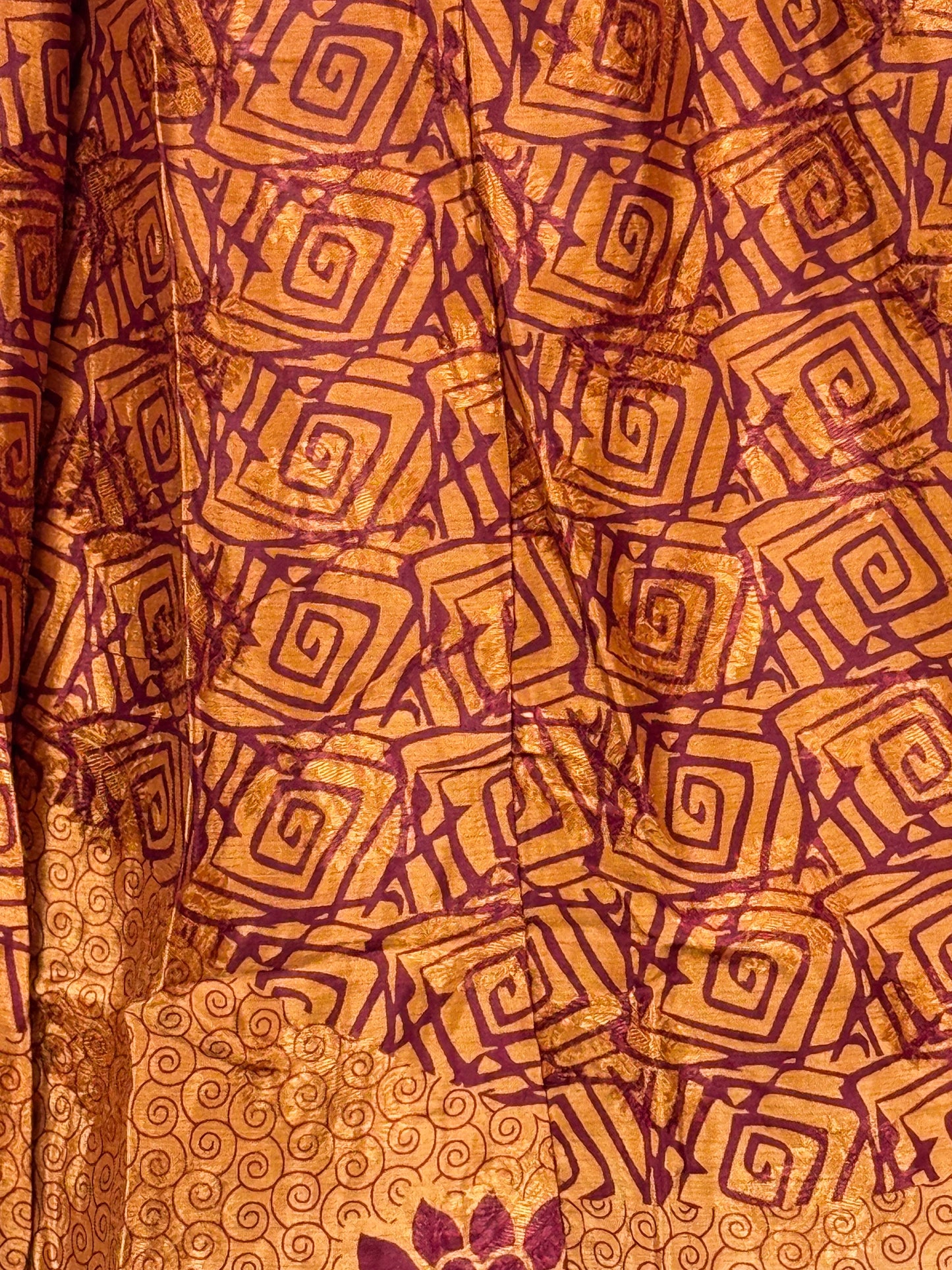 Vintage Saree Silk Pleated Skirt