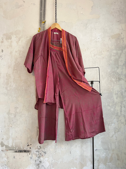 Vintage Silk Trousers & Shirt Co-ordinated Set
