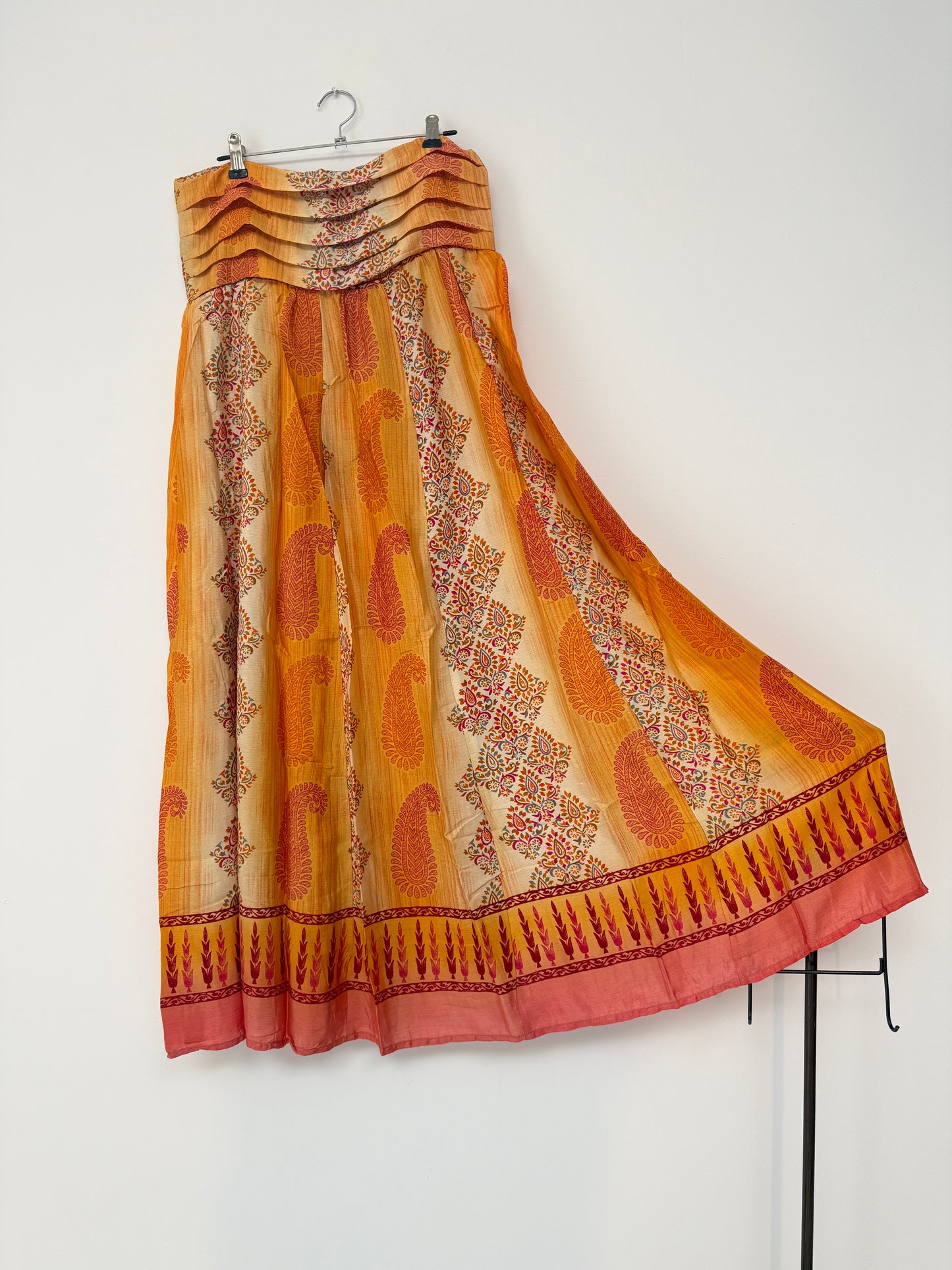 Vintage Saree Silk Pleated Skirt