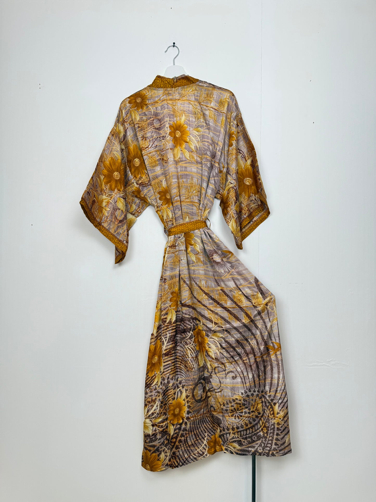 Vintage Saree Silk Kimono / Duster - Long