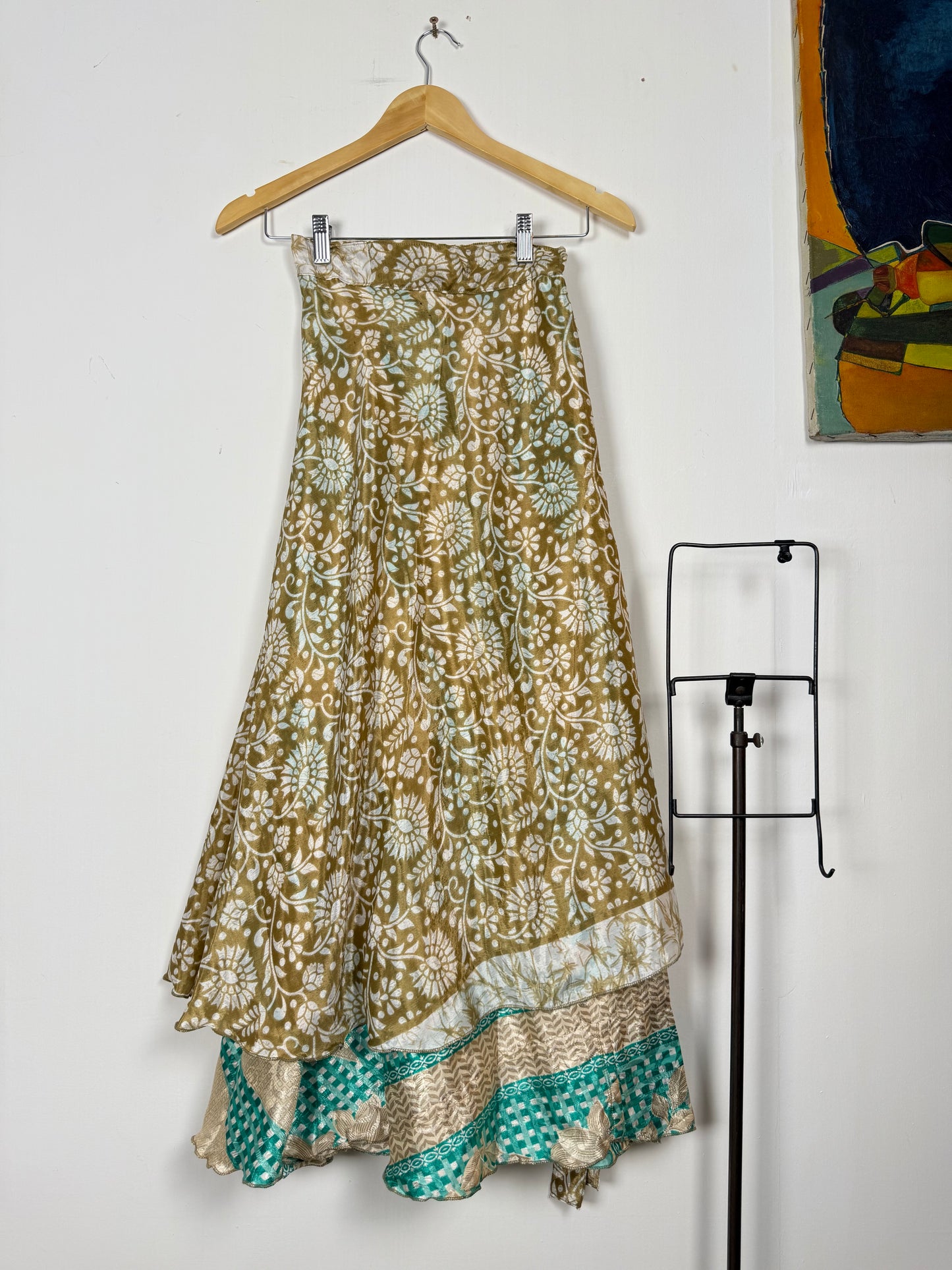 Vintage Saree Silk Wrap Skirt