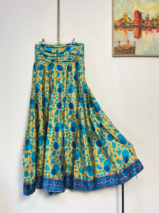 Vintage Saree Silk Pleated Skirt