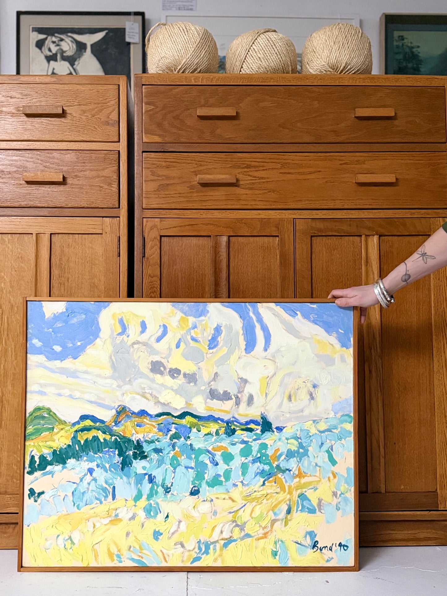 Impressionistic Landscape Acrylic on Canvas, signed Bond ‘90.