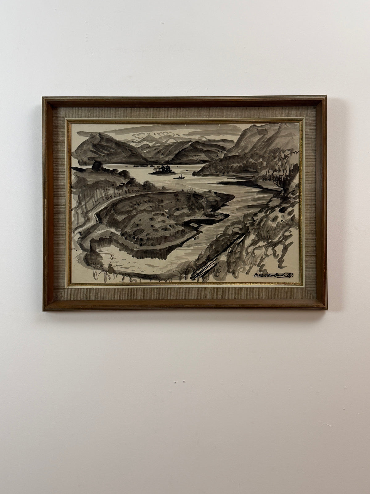 David Macbeth Sutherland RSA (1883–1973) | Estuary, Loch Carron | Original Scottish Ink & Wash