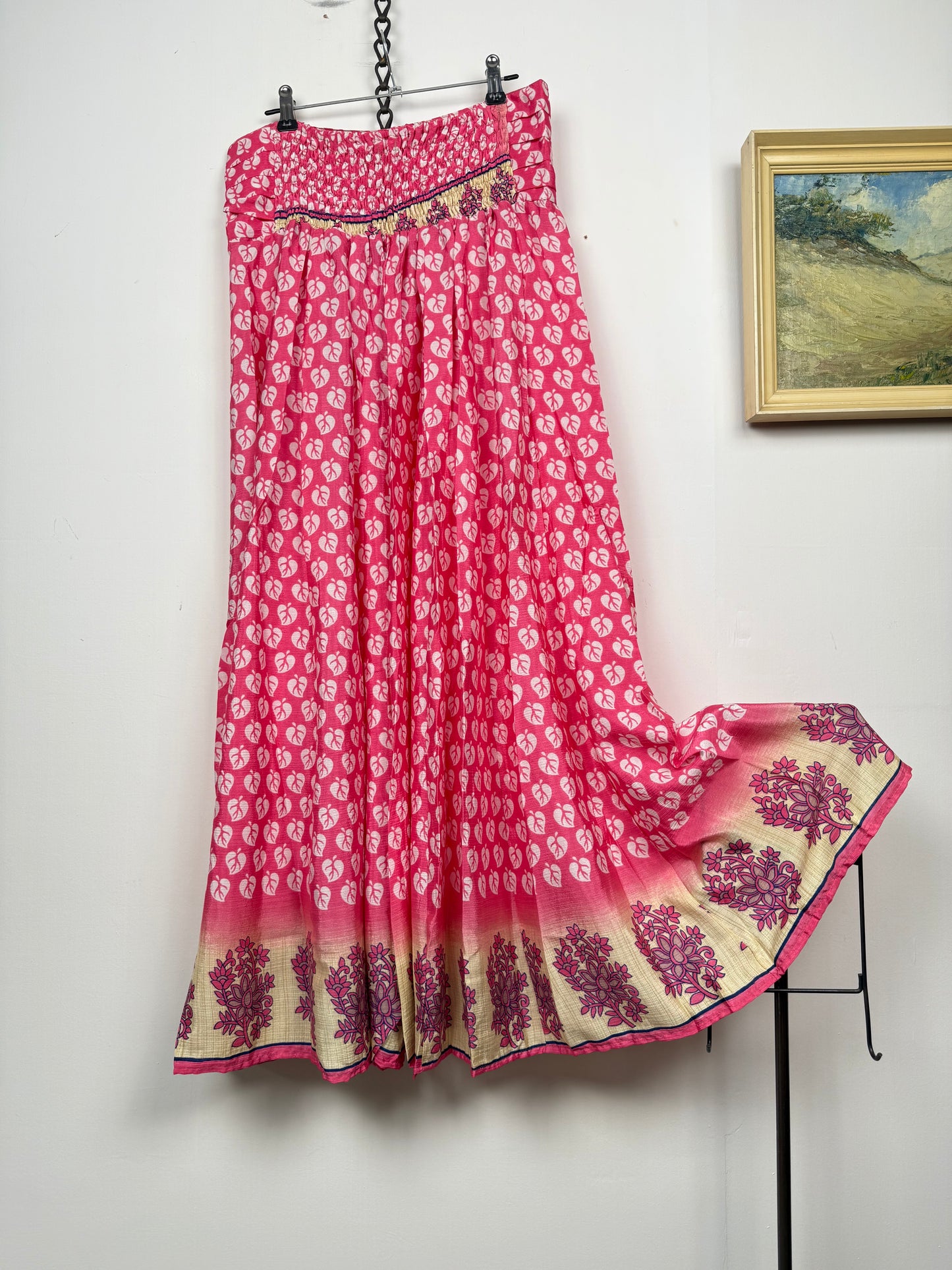 Vintage Saree Silk Pleated Skirt