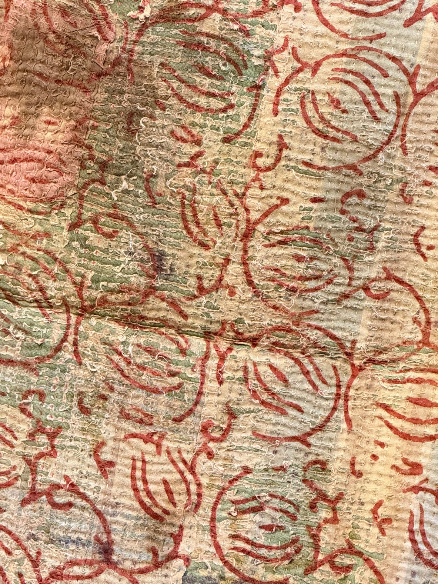 Finestitch Kantha Quilt with Bagru over-print