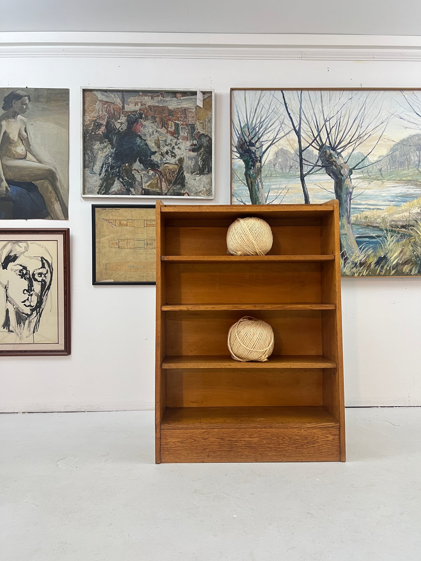 A 1950's Oak Open Bookcase