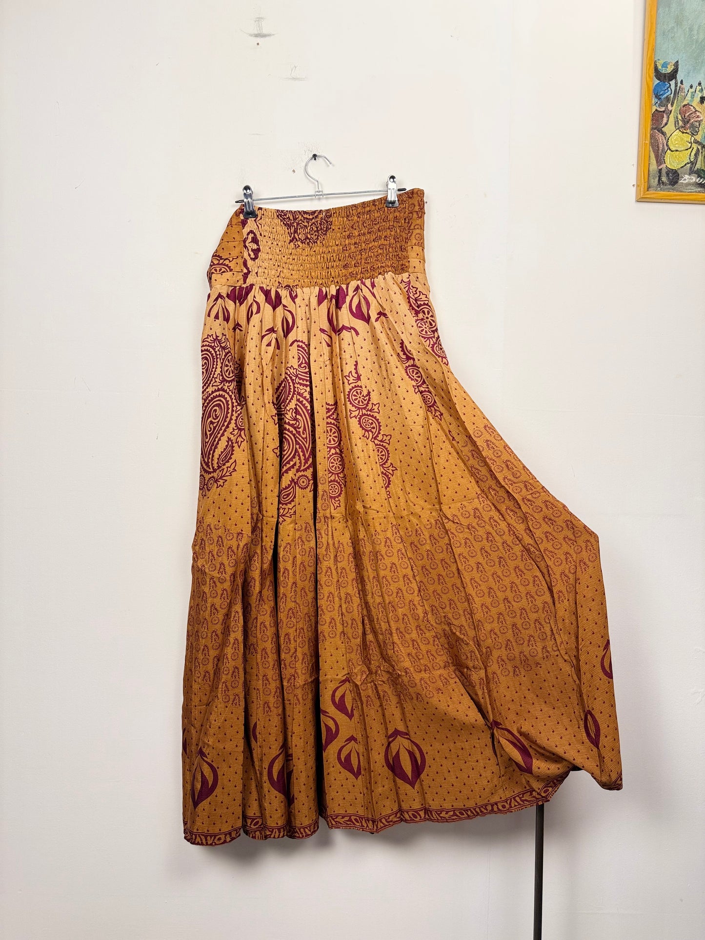 Vintage Saree Silk Pleated Skirt