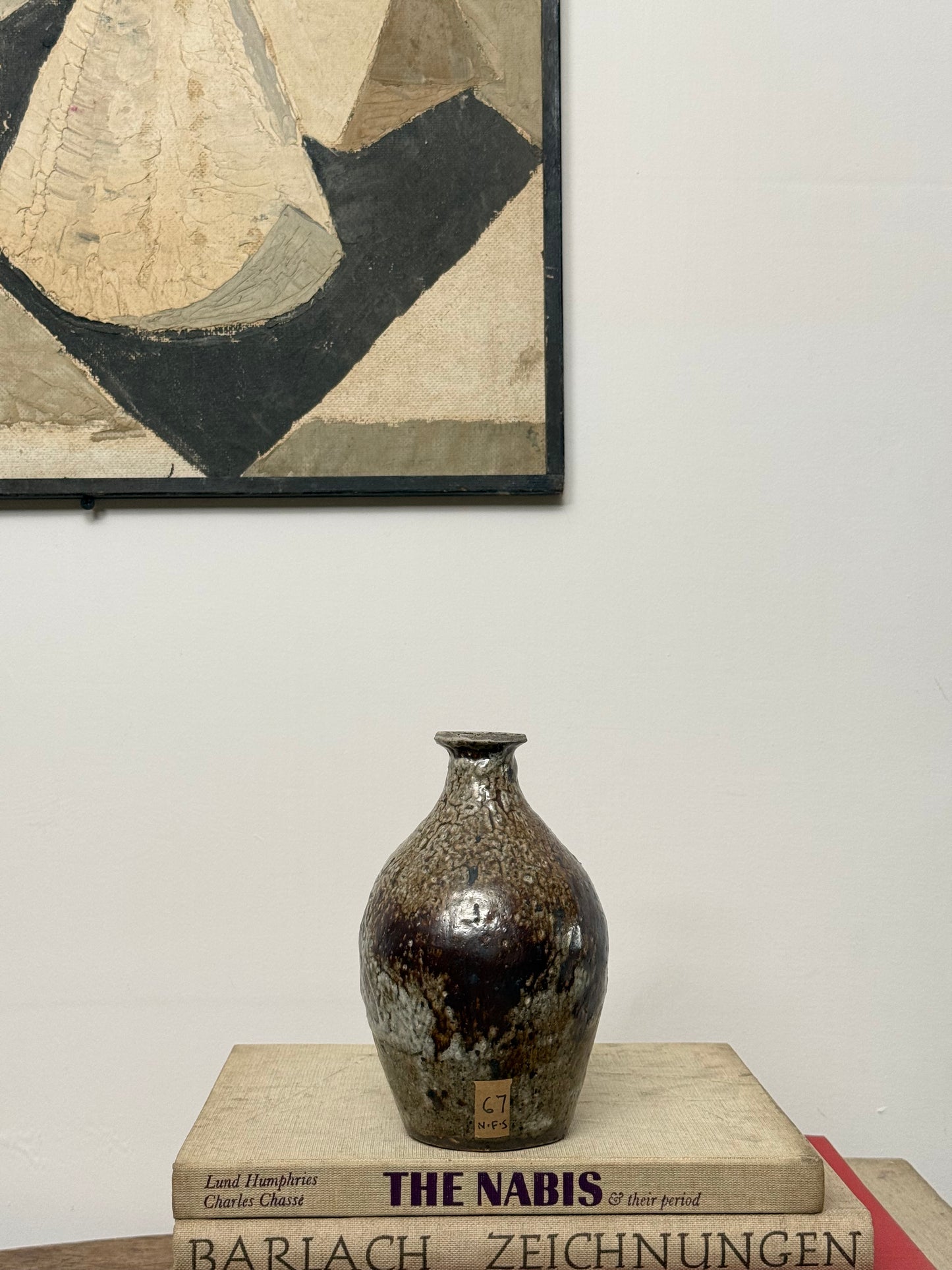 Oxshott Studio Pottery Vase with lip - DENISE WREN, British/Australian | 1891-1979