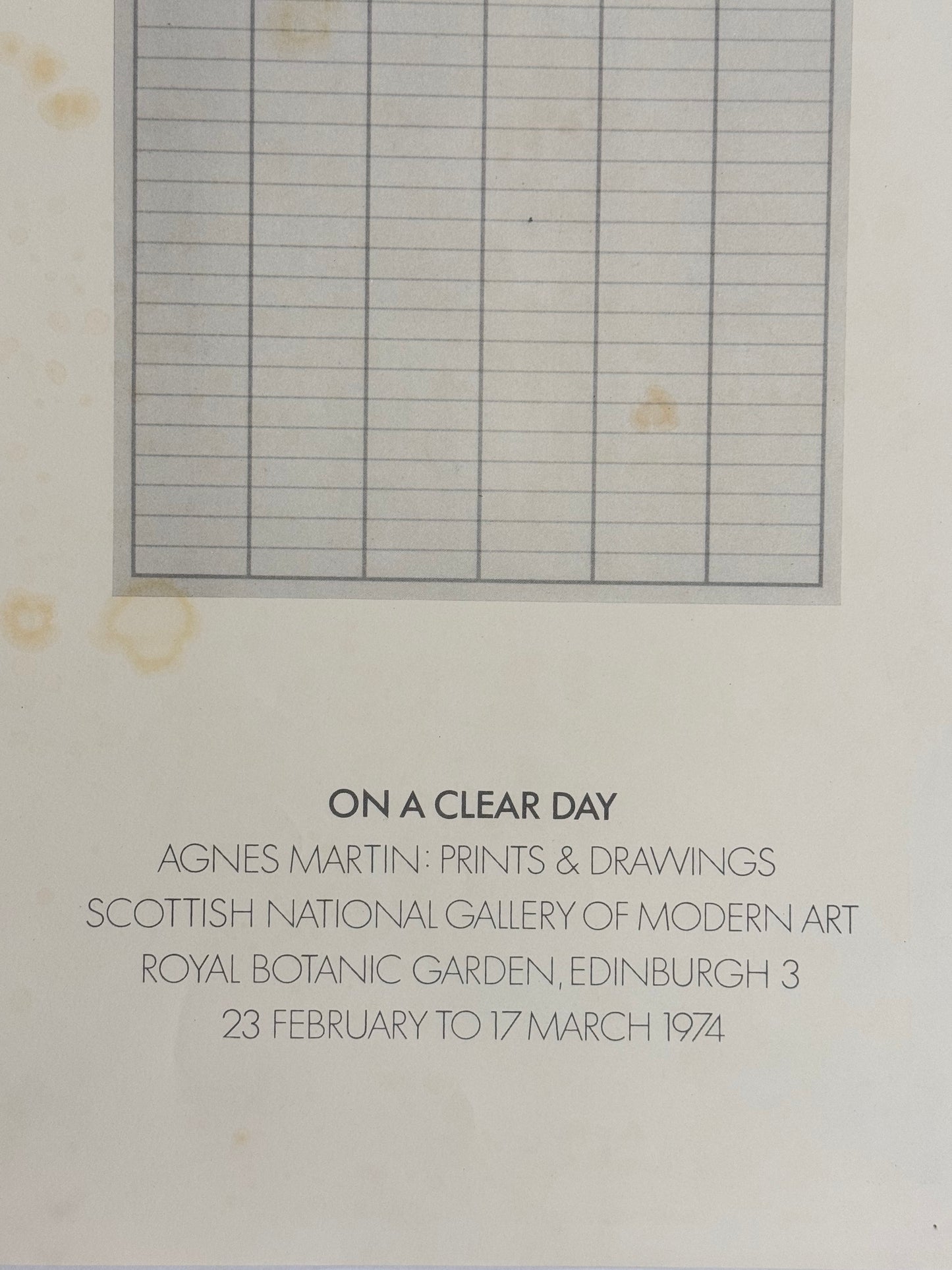 AGNES MARTIN : Prints & Drawings, Scottish National Gallery of Modern Art | Art Poster