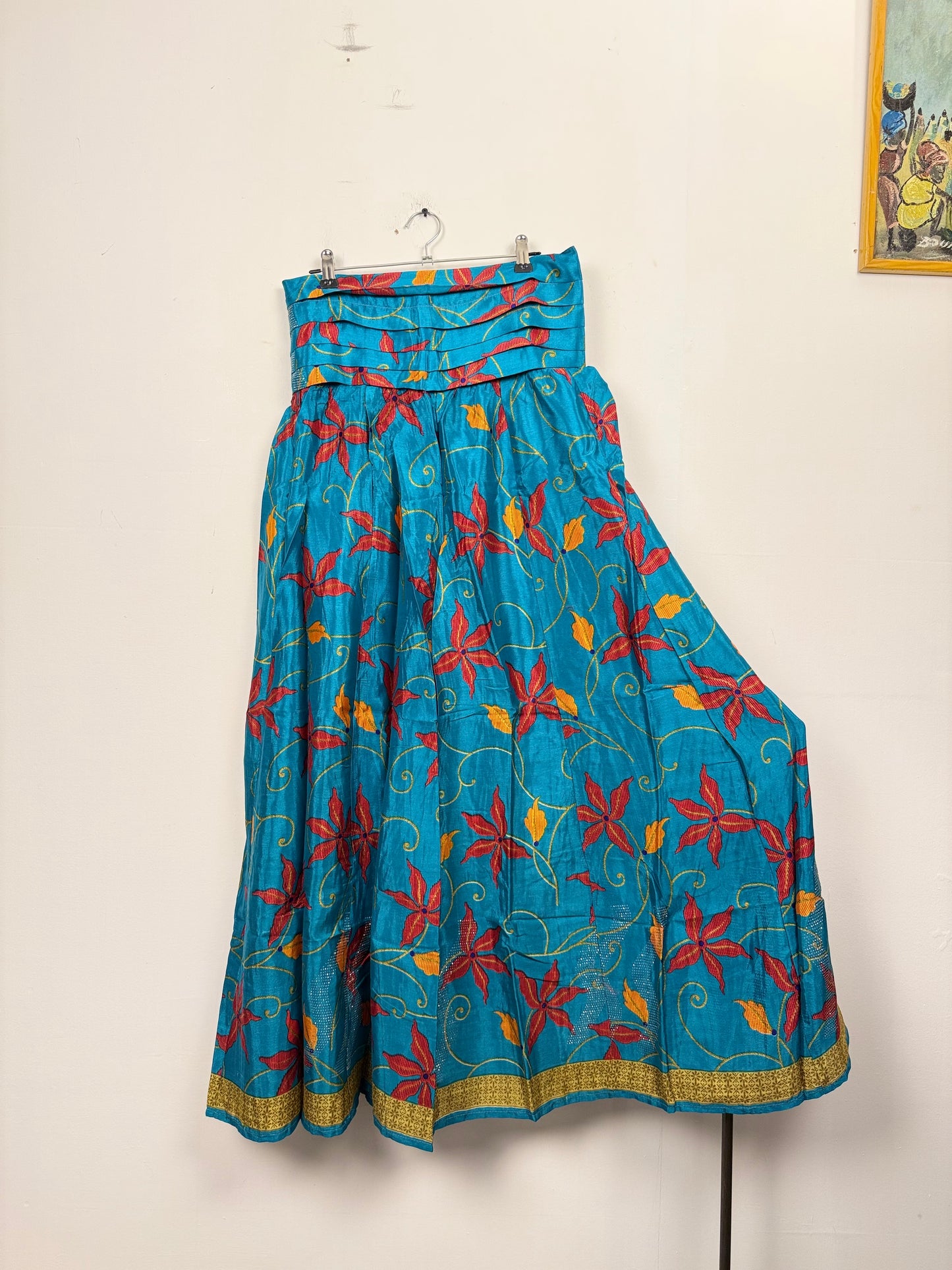 Vintage Saree Silk Pleated Skirt