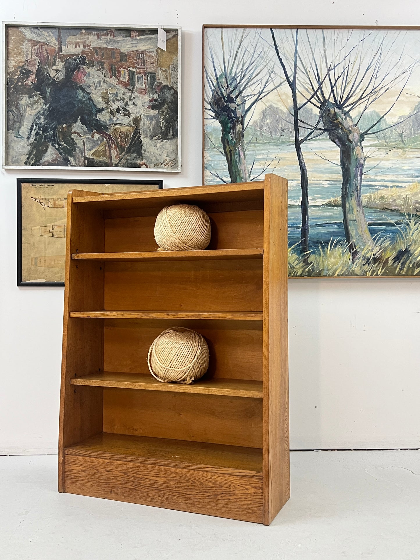 A 1950's Oak Open Bookcase