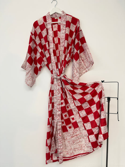 Vintage Saree Silk Kimono / Duster - Long
