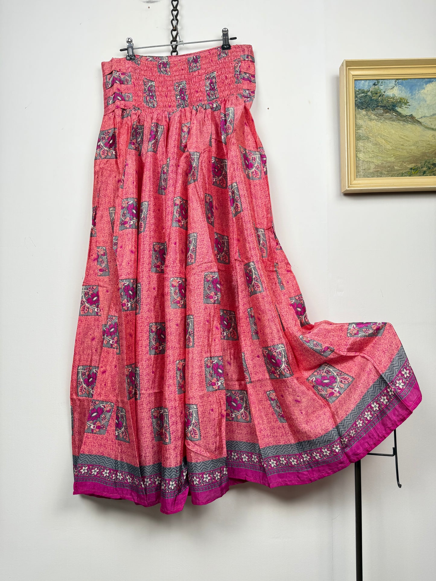 Vintage Saree Silk Pleated Skirt
