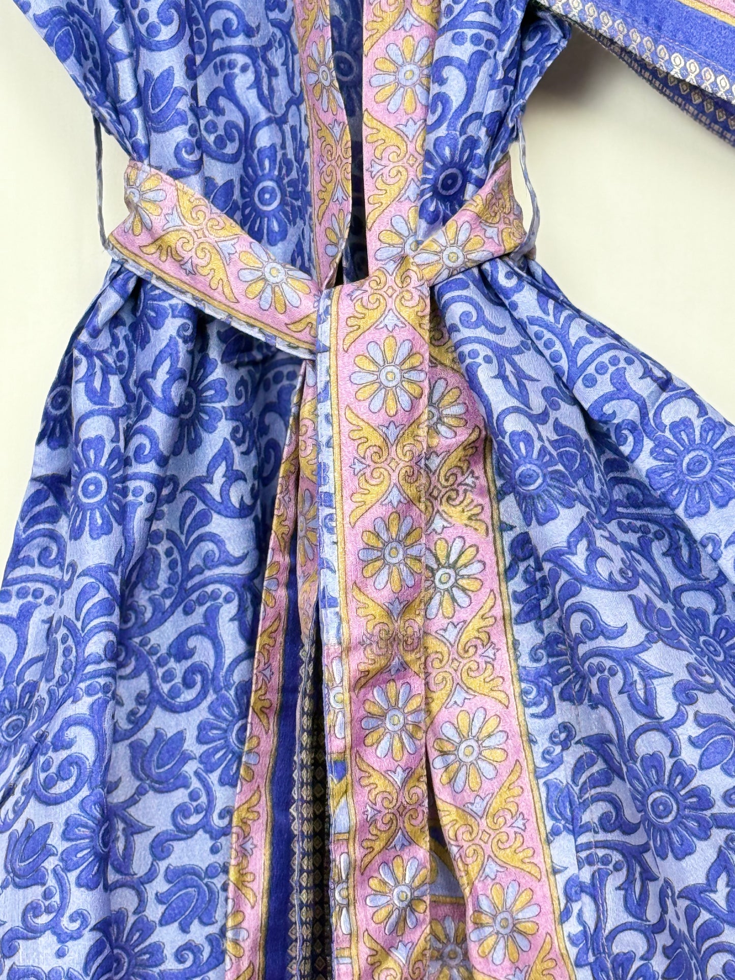 Vintage Saree Silk Kimono / Duster - Long