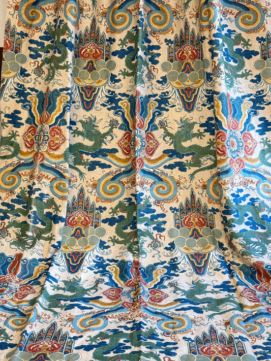 Whytock & Reid 'Emperors Robe' Chinoiserie Curtain Fabric 1974