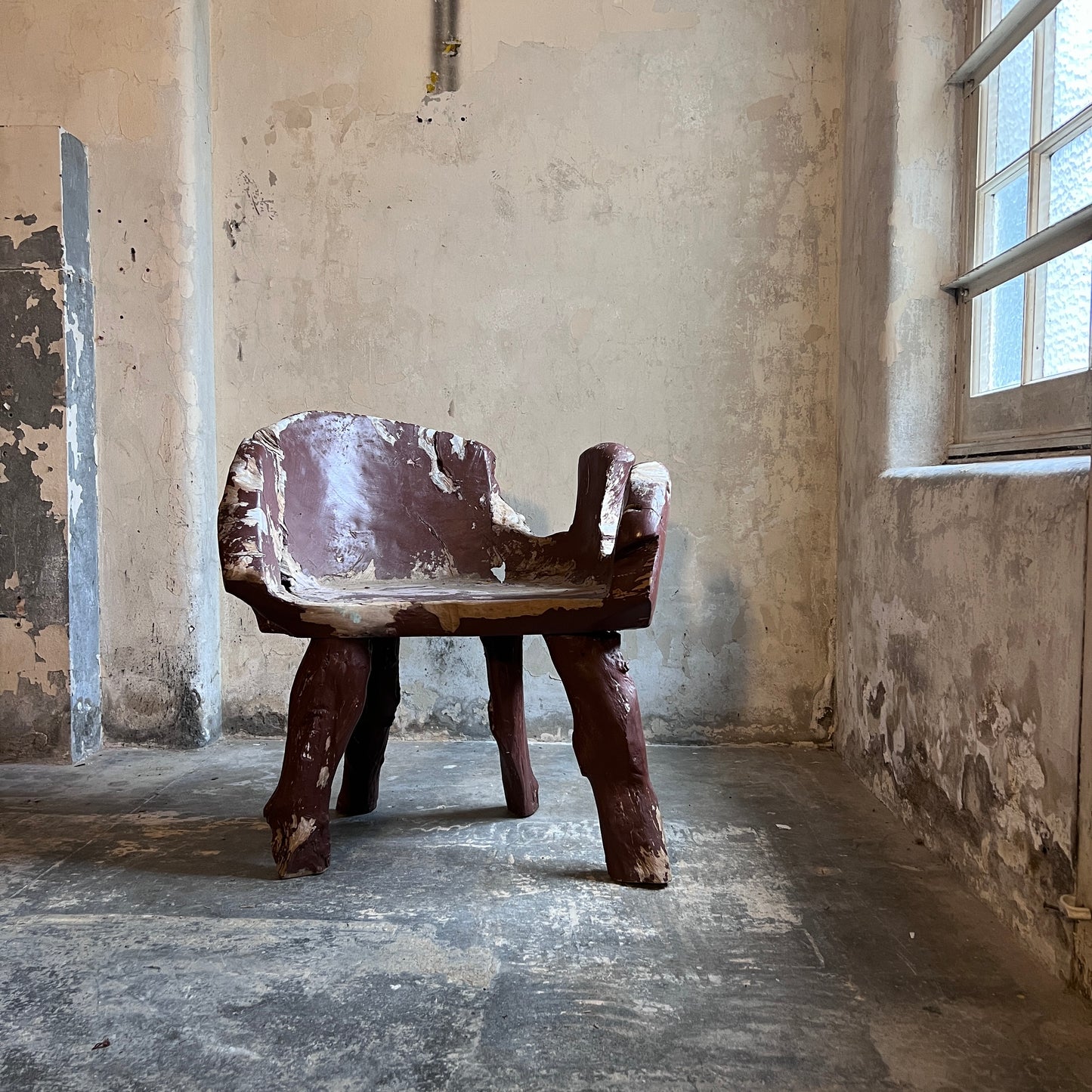 Painted Teak Root Stump Armchair