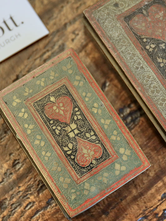 A Pair of Kashmir Brass Trinket Boxes