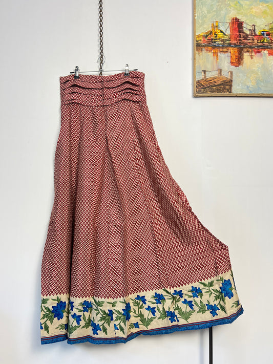Vintage Saree Silk Pleated Skirt
