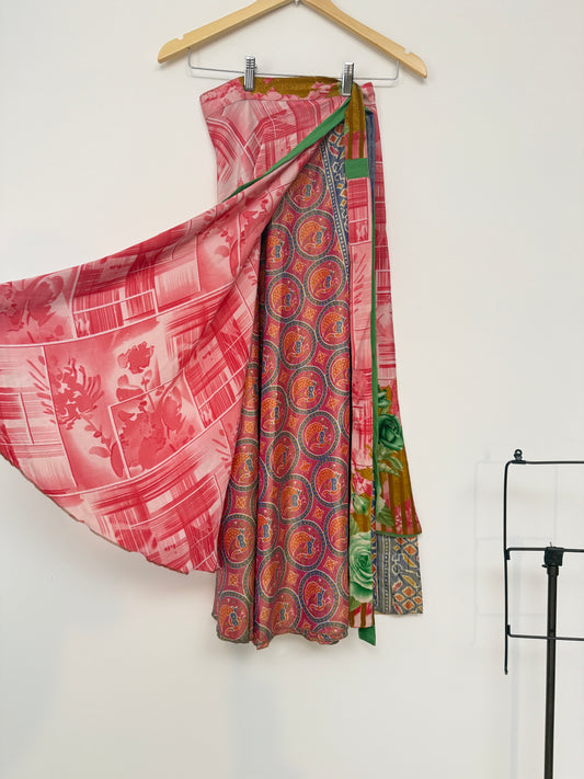 Vintage Saree Silk Wrap Skirt