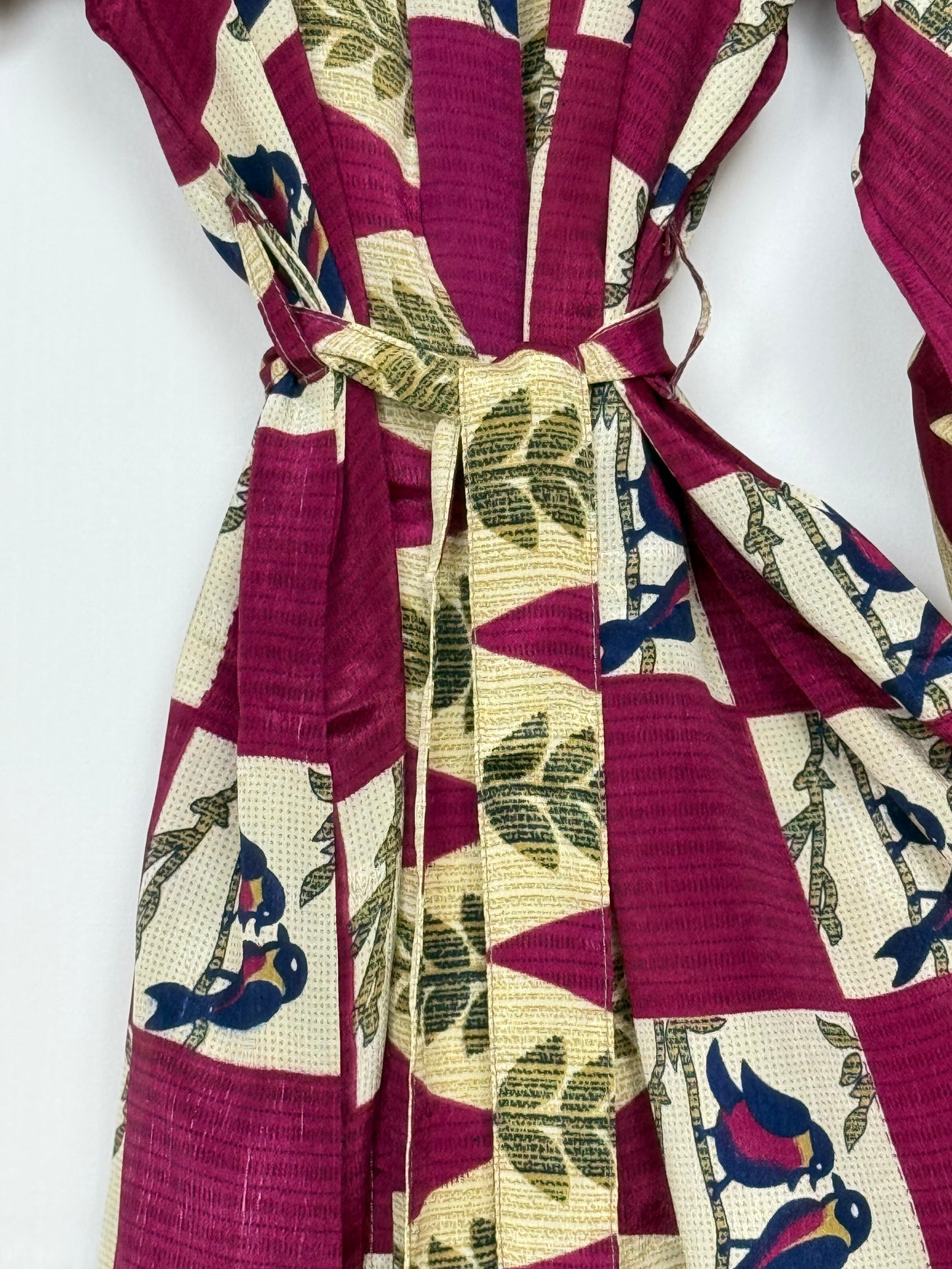 Vintage Saree Silk Kimono / Duster - Long
