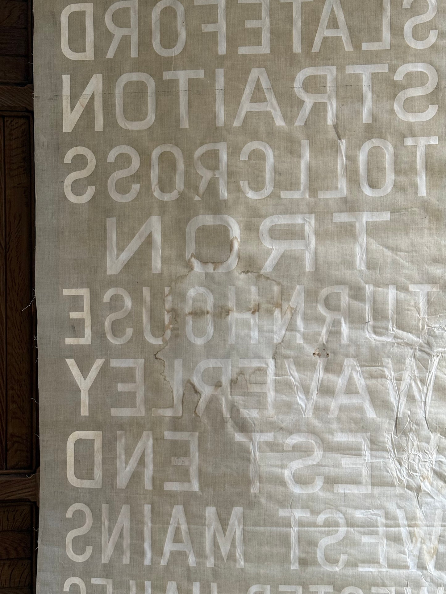 1950’s Linen Destination Bus Blind - Edinburgh - Salisbury Place to Zoo Park