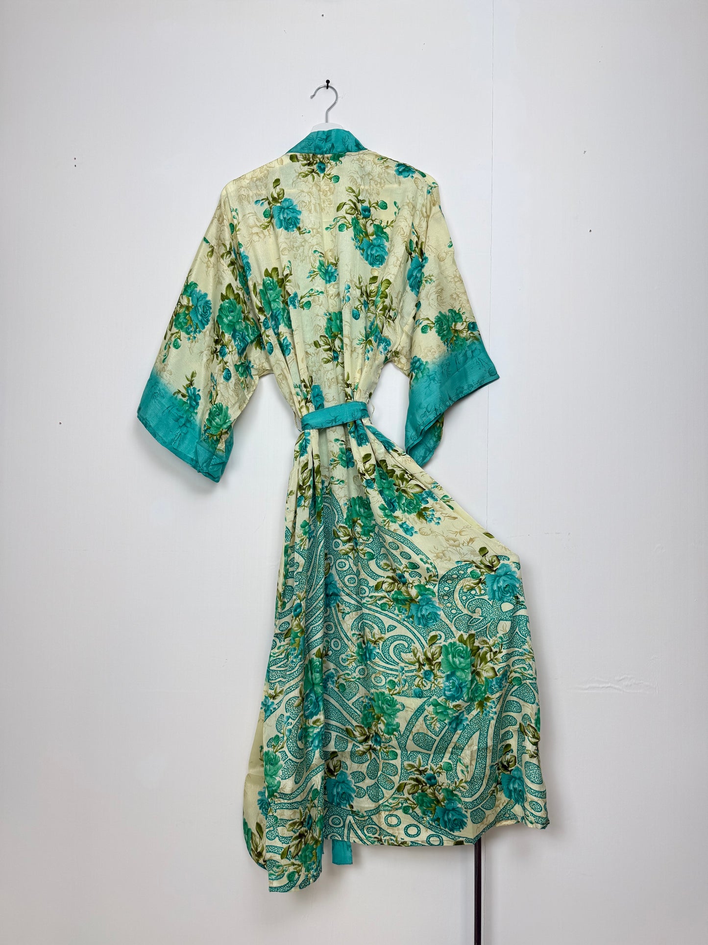 Vintage Saree Silk Kimono / Duster - Long