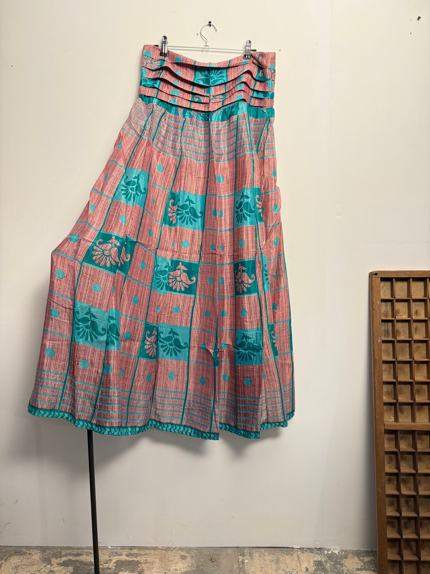 Vintage Saree Silk Pleated Skirt