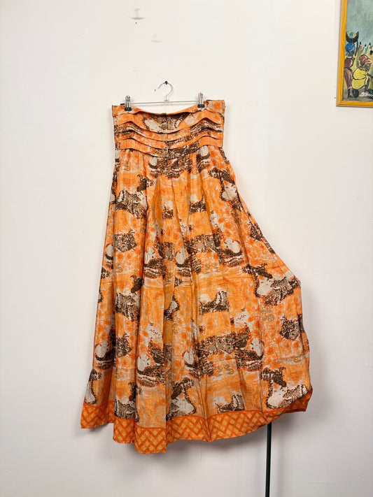 Vintage Saree Silk Pleated Skirt