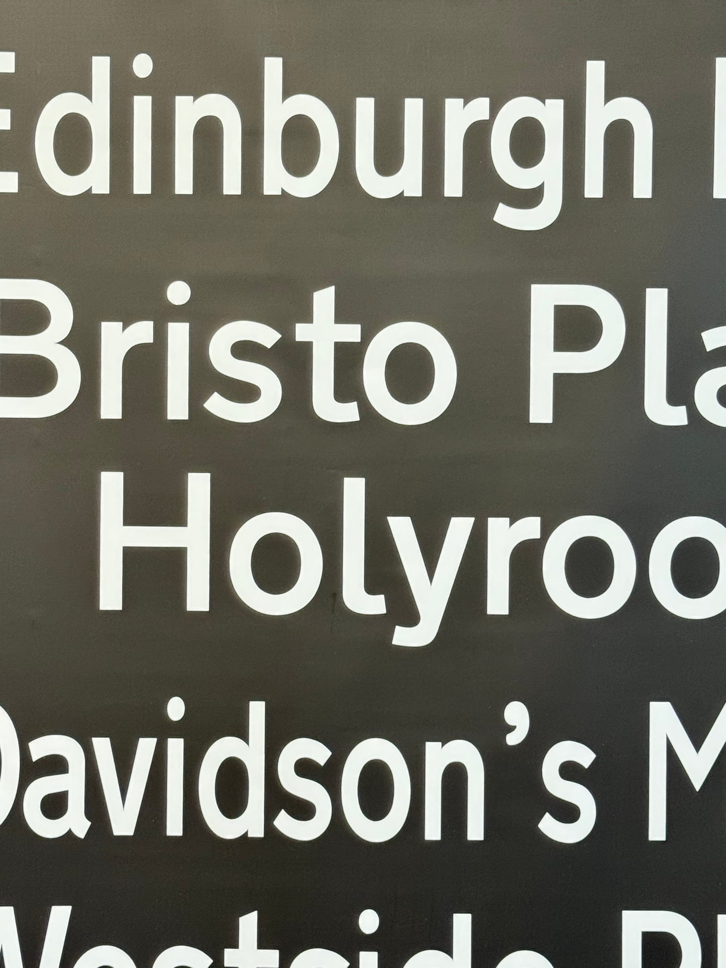 Edinburgh Destination Bus Blind - Private to St. Andrew Square